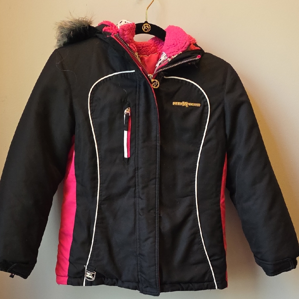 ZeroXposur Black and Pink Puffer Jacket for Kids Size M/10-12